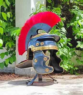 Roman Officer Centurion Black Helmet Roman Legion Helm Legionary Fantasy LARP