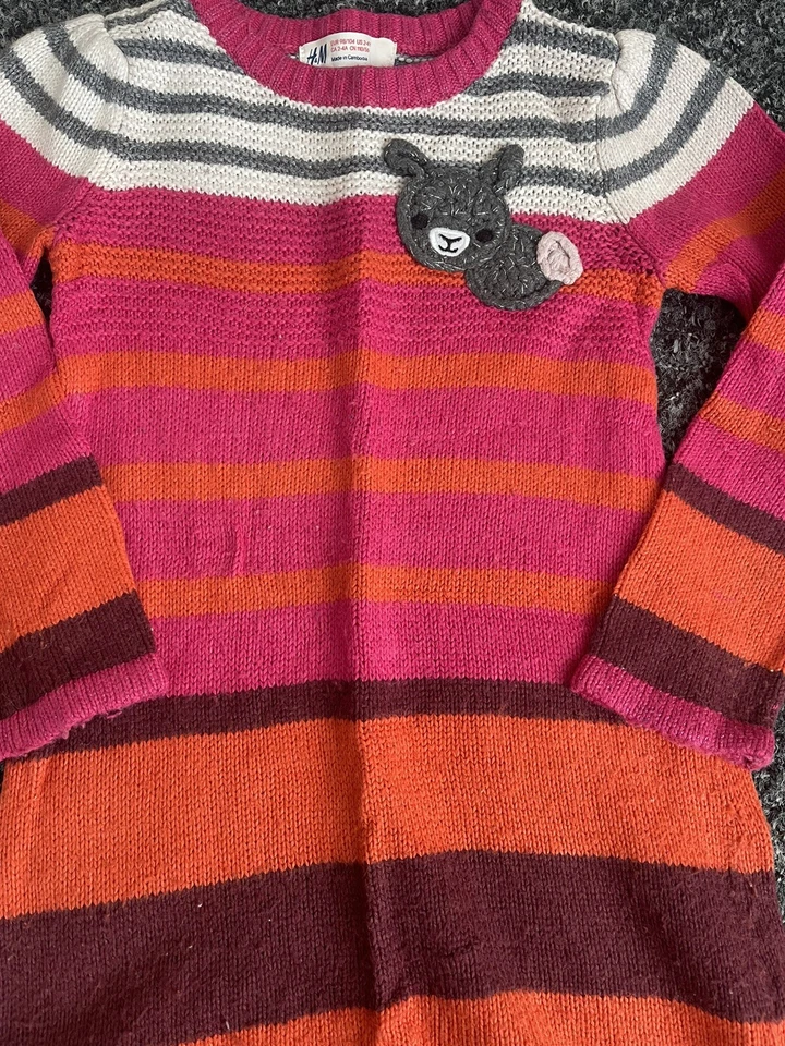H&M Niñas Angora Mix Tejido Vestido Jumper 2-4 Años Foto 2 de 3