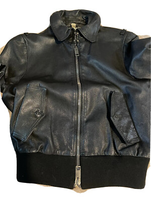 桑*邦様 vtg Burberry type a-2 leather bombe Vintage Leather Bomber Jacket Brown Sz Large Type A-2 Europe
