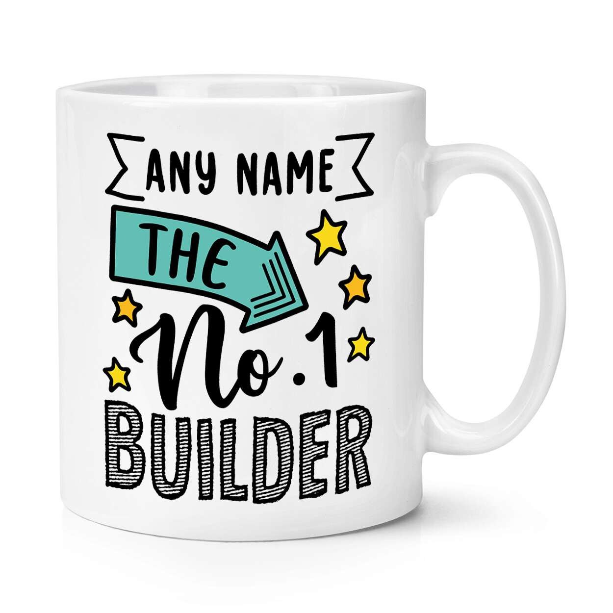 Personalised No.1 Builder 10oz Mug Cup Worlds Best Awesome Thank You