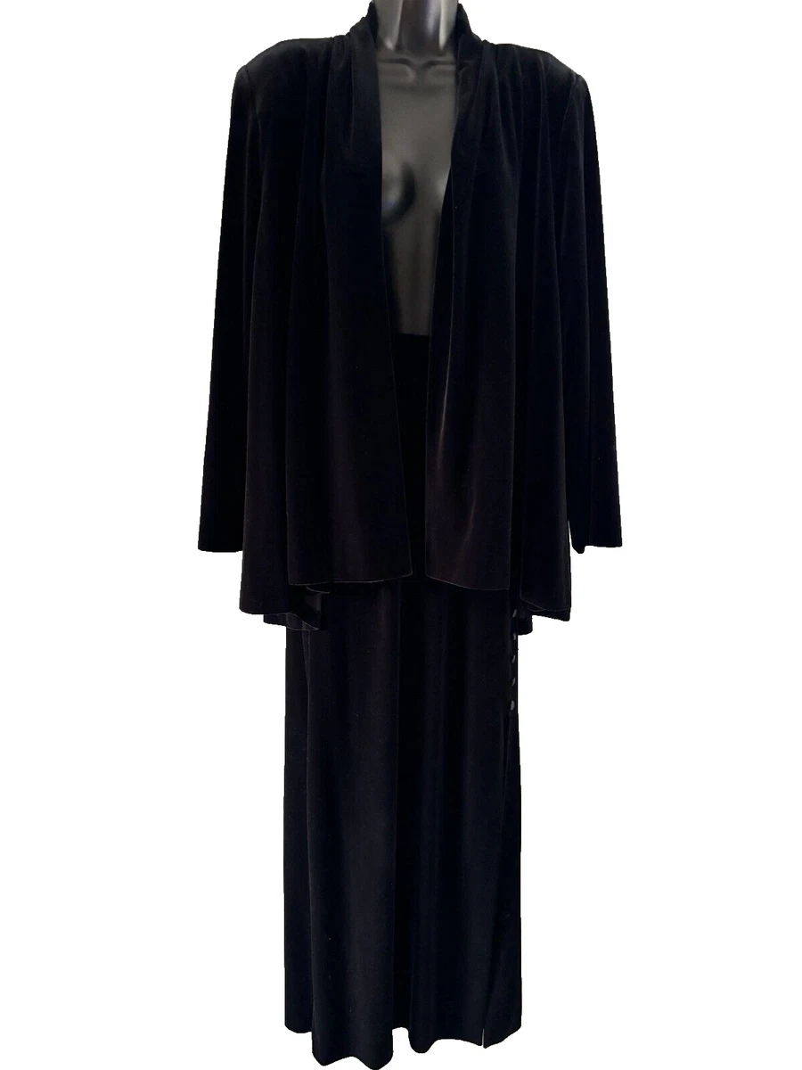 Alex evenings black velvet cheap skirt