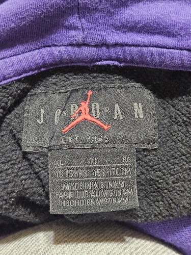 Vintage Nike Air Jordan Globe Sphere Hoodie Pink Purple Green Youth XL - Picture 4 of 12