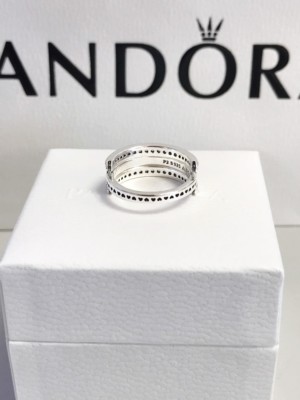 New! Authentic Pandora 925 Flipping Heart of Pandora CZ Ring