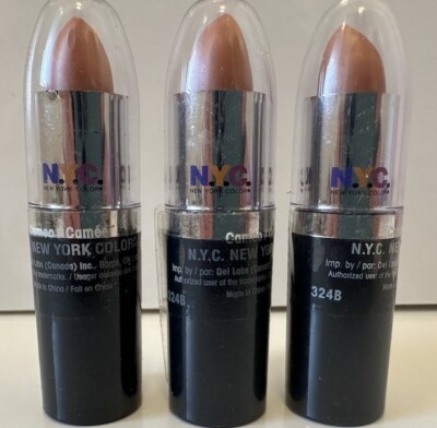 n.y.c. ultra moist lip wear 3 X NYC Lipstick 324B Cameo Ultra Moist Lip Wear Lipstick