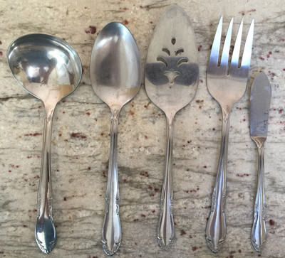 Five ONEIDA Community PLANTATION Stainless Serving Pieces