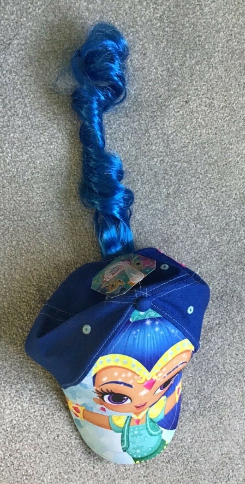 PONY Berretto da baseball Shimmer & Shine Shine con coda di cavallo finta in blu di Nickelodeon