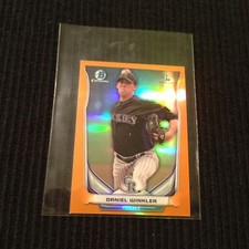 2014 BOWMAN CHROME FACTORY MINI #123 DANIEL WINKLER *ORANGE REFRACTOR #02/10*