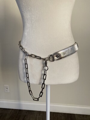 Geometric Silver Tone Belly Body Metal Chain Link Belt  display picture 2