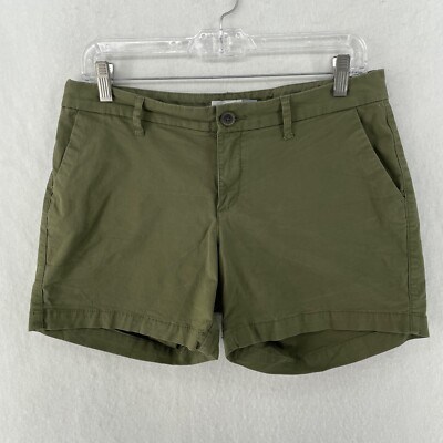 Old Navy Shorts Women's Sz Olive Green Chino Khaki Mid-Rise Pockets Mini  Short