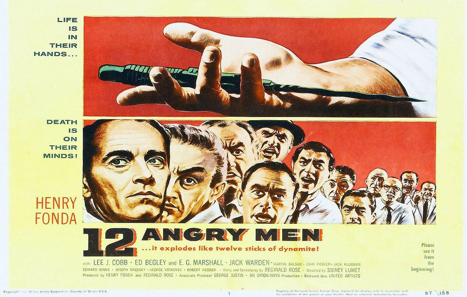 RARE 1957 12 Angry Men Movie Poster Featuring George C. Scott