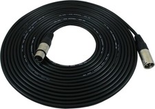 GLS Audio 25ft Mic Cable Patch Cords - XLR Male to XLR Female Black Microphone 