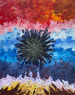 Particles original 8x10in painting by Nick Mears
