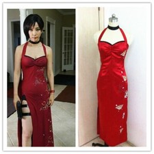 Resident Evil 5 Retribution Ada Wong Cheongsam Dress Cosplay Costume :S