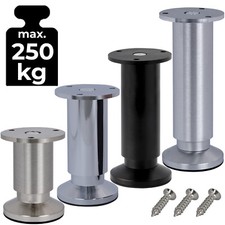 Möbelfüße höhenverstellbar EDELSTAHL Optik Ø38/32mm Sofafuß Sockelfüße Bettfüße