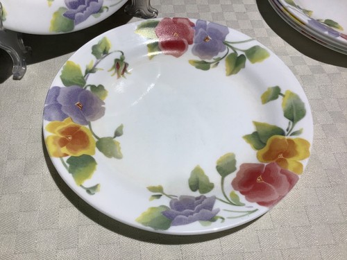 Corelle Corning Summer Blush Pansies 7.25” Salad Plates Set of 5 - Picture 6 of 11