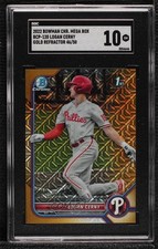 2022 Bowman Mega Box Gold Mojo Refractor 46/50 Logan Cerny SGC 10 GEM 7ug
