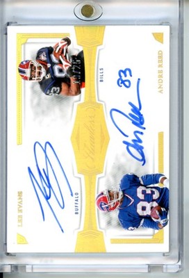 2023 Panini Flawless #FDA-BUF Lee Evans/Andre Reed Flawless Dual Autographs #/25