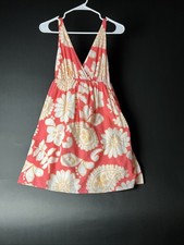 Old Navy Floral Sundress V Neck Sleeveless Babydoll Coral XS Cotton Lined