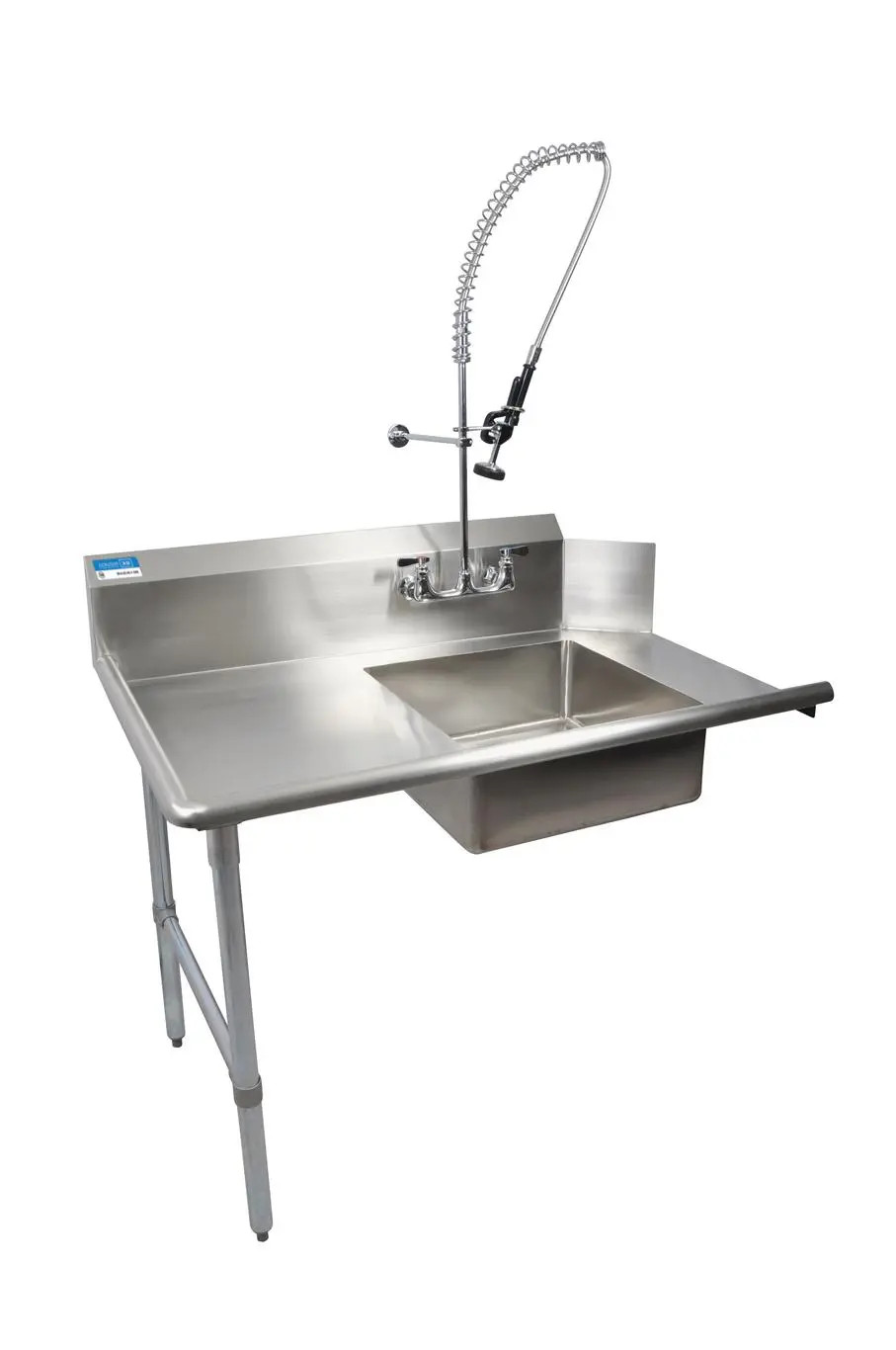 BK Resources 60" Soiled Straight Dishtable Left Side w/ Pre-Rinse Faucet