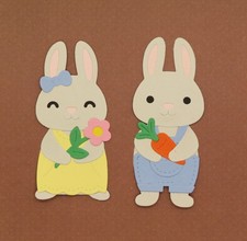 Easter Bunny Paper Die Cut Piecing Boy Girl Cardstock Scrapbooking Embellishment