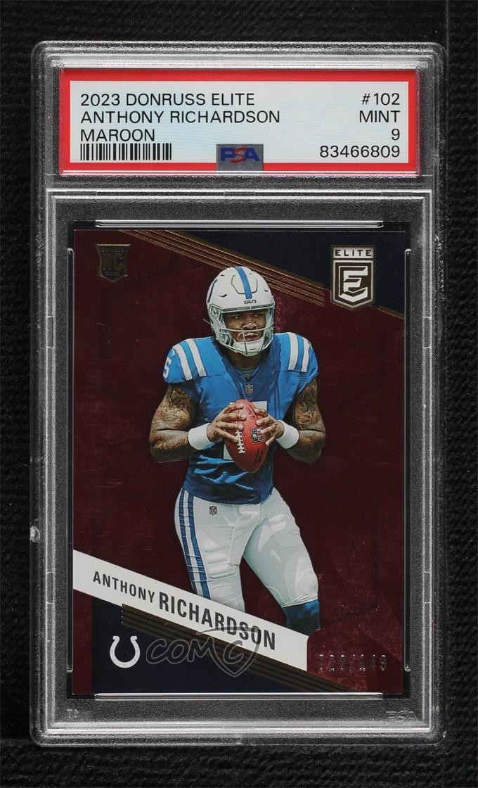 2023 Panini Donruss Elite Rookies Maroon /149 Anthony Richardson PSA 9 MINT 2l4