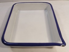 VINTAGE 8x6 ENAMELWARE BLUE  WHITE PHOTO DARKROOM DEVELOPING TRAY
