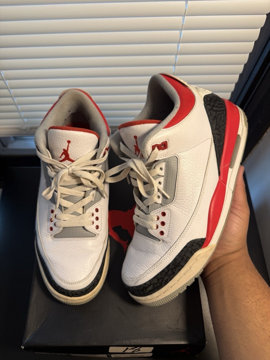 Air Jordan 3 Retro 2013 Fire Red Size 10 Decent Condition