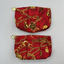 Est e Lauder Red Gold Chain Makeup Bag Set Cosmetic Pouches Zippered