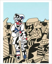 Jean DUBUFFET Inspection of the Territory 1974 Silkscreen Print 28-1/2 x 23-1/2
