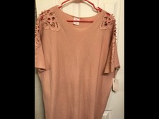 Rare Luna Woman’s Top Knit Lace Sleeve Detail Sweater SZ 1XL NEW