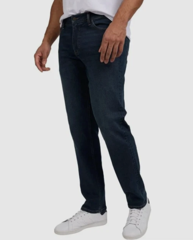 IZOD Men's Comfort Stretch Straight Fit Denim Jeans Dark Blue Size