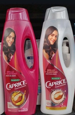 2X PALMOLIVE CAPRICE SHAMPOO Y ACONDICIONADOR ACEITE DE ARGAN 2 BOTTLES OF 750ml