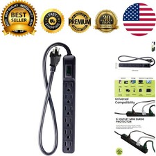 Durable 6-Outlet Surge Protector with 2ft Cord - Perfect for Home  Office