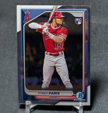 Kyren Paris Rookie RC 2024 Bowman Chrome Baseball Card #64 Los Angeles Angels. rookie card picture