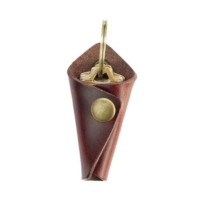 Leather Key Wrap Cover (Premium Leather) - Key Organizer | Brass Button