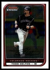 Todd Helton 2008 Bowman Chrome #8 Rockies MLB READ FREE SHIPPING AutographDen