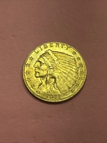 1911 $2.50 Dollar United States Indian Head Quarter Eagle Gold Coin $2 1/2