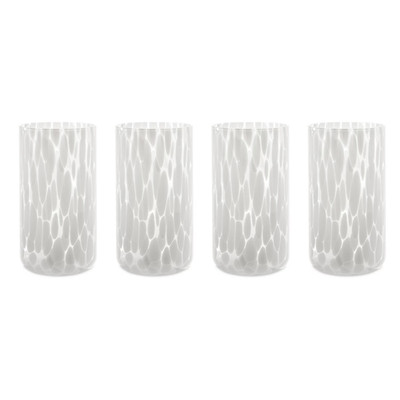 Thyme & Table 20 fl oz White Tortoise Drinking Glasses, Set of 4
