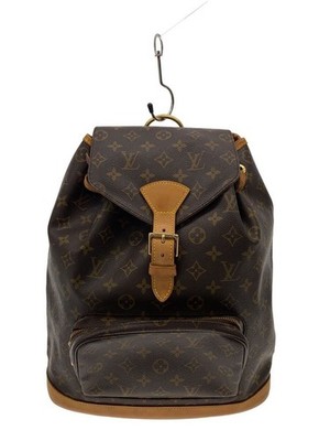 LOUIS VUITTON Backpack Mons Monogram Canvas PVC BRW Used