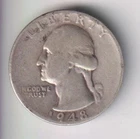 1948-S WASHINGTON QUARTER .25¢ SAN FRANCISCO 90% SILVER COIN UNITED STATES MINT