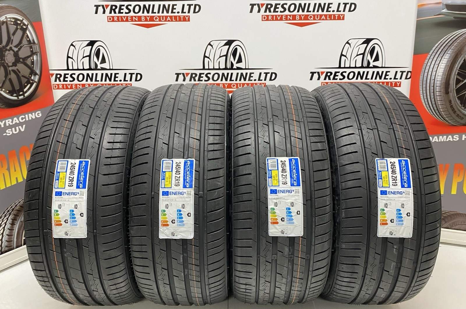 4 X 245 40 19 ACCELERA EVT 98Y XL 245/40ZR19 BRAND NEW B RATED WET GRIP 2454019