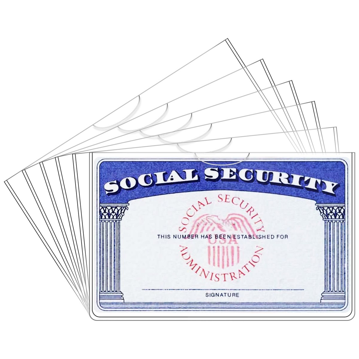 6 Pack Social Security Card Holder, Medicare Holder Drivers