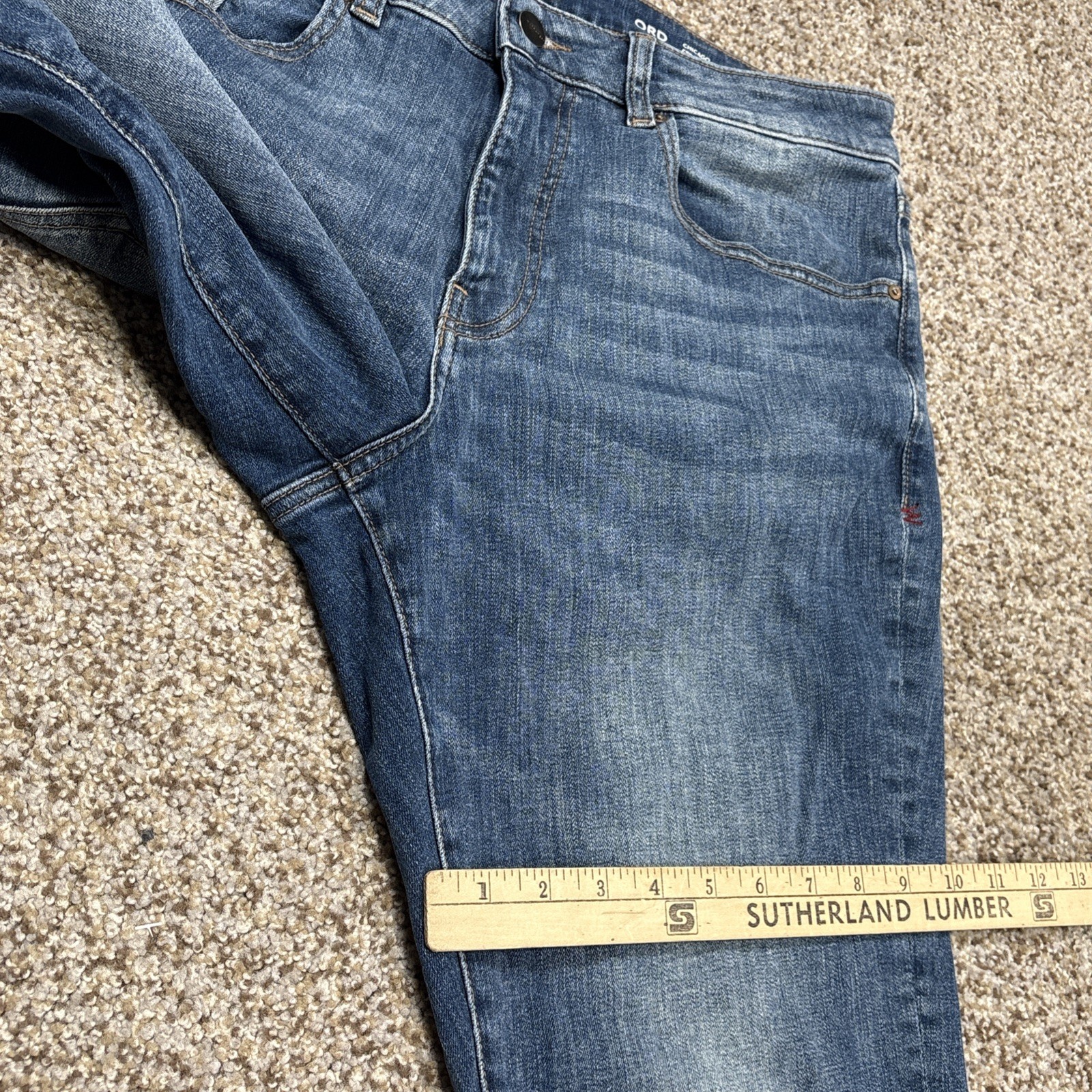 Warp + Weft Jeans Men's Blue ORD Chicago Straight Stretch Denim 34x32 (34x31) - View 14