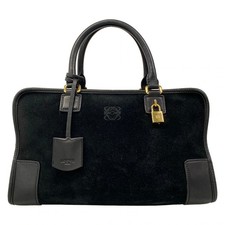 LOEWE Amazona 36 Black Suede Leather Handbag