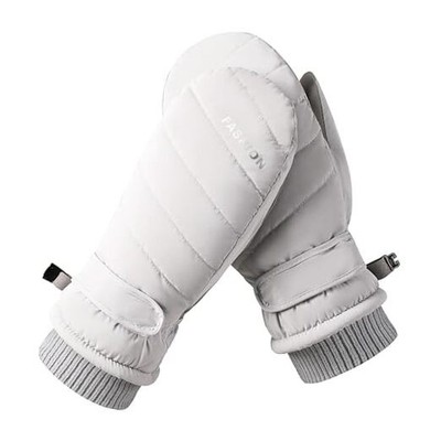  Women Ski-Gloves Non-Slip-Leather Mittens - Plus-Velvet-Thickened Mitt 
