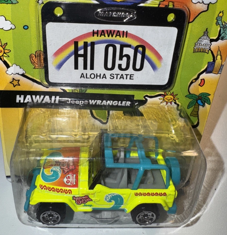 Matchbox Across America 50th Birthday Series Hawaii Jeep Wrangler W/ License P - Image 3 of 4
