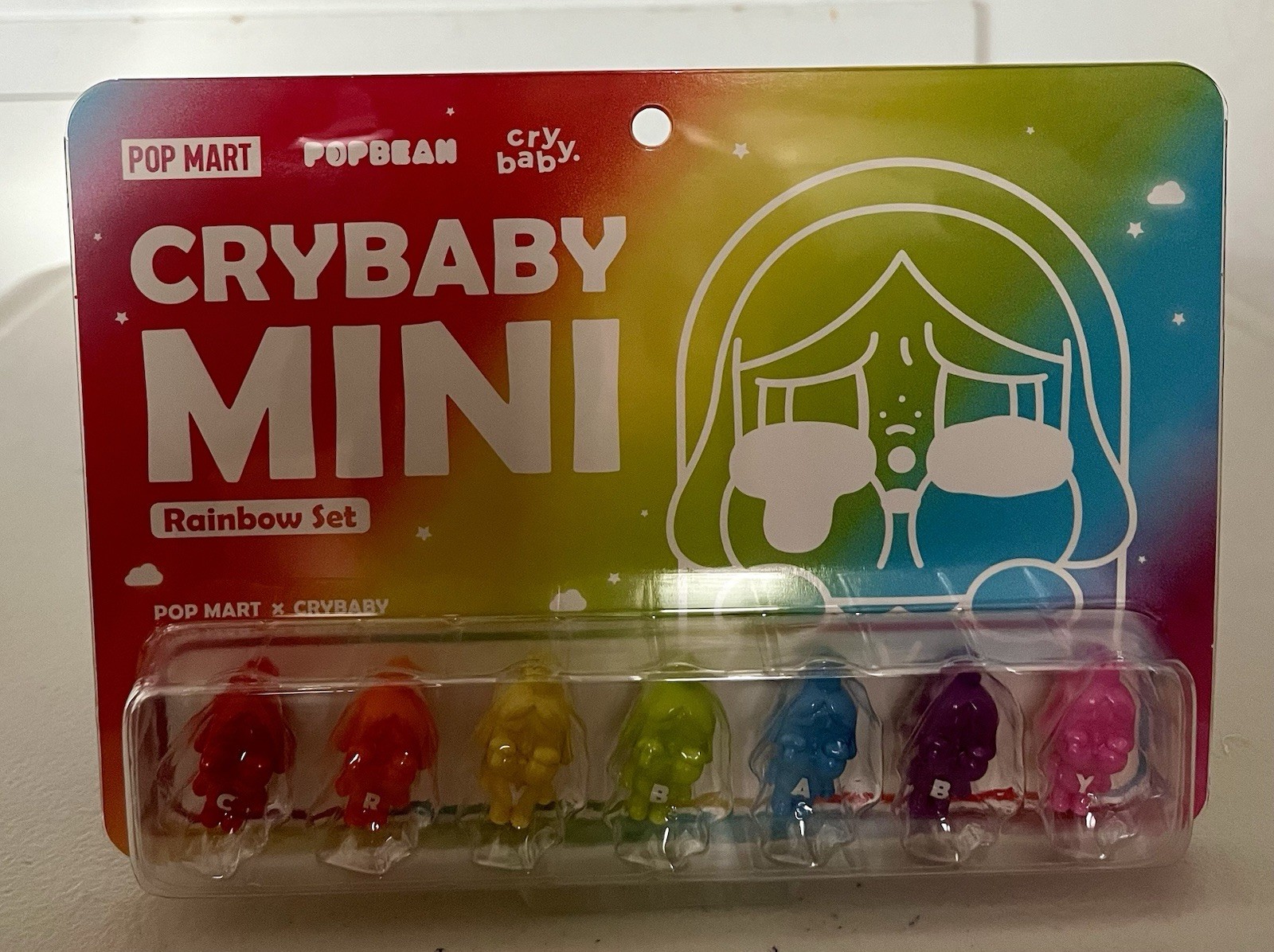 POP MART CRYBABY Pop Bean Mini Rainbow Set – Authentic, Brand new, USA SELLER-image