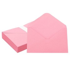 50 Pcs 7x5 Inch Invitation Envelopes V-Flap Greeting Card Pink