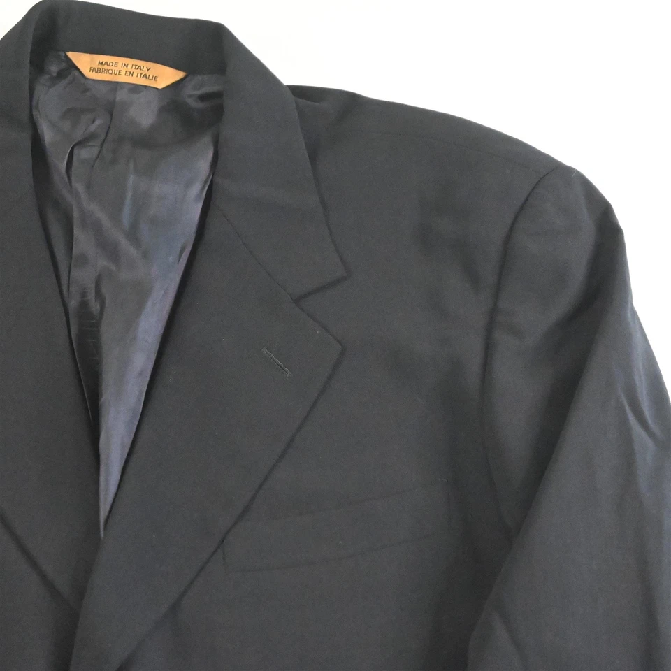 Traje De Colección Donna Karan 46L 36x34 Azul Marino 100% Lana Italia Mady Boxy Para Hombre Foto 3 de 4