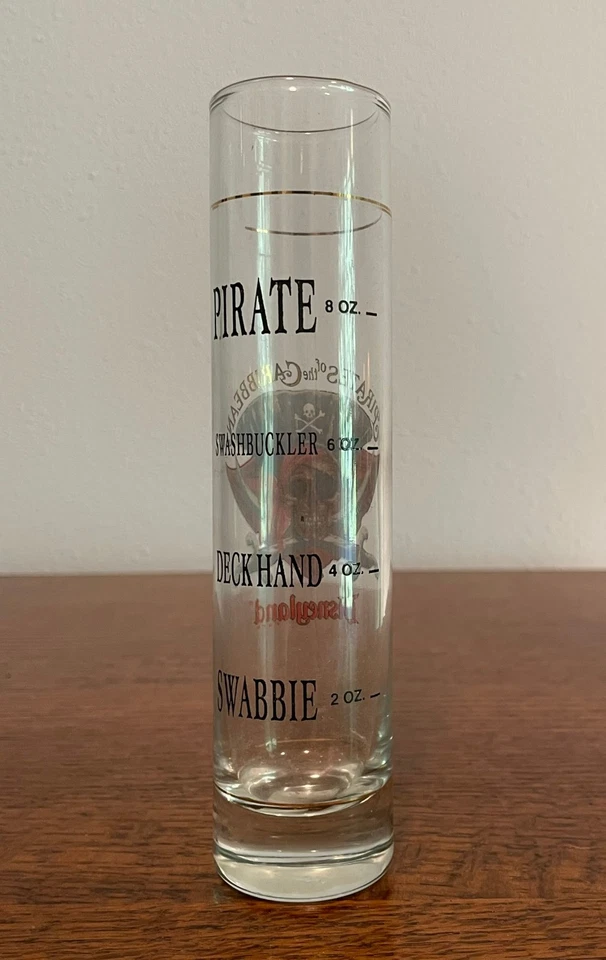 Disney Piratas del Caribe Alto Shot Glass - Disneyland Souvenir 7.5" H Foto 3 de 4